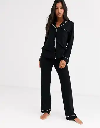 Asos Lindex - Sorte pyjamasbukser i blød økologisk viskose tilbud