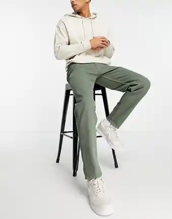 Asos New Look - Mørkegrønne bukser med lige pasform tilbud