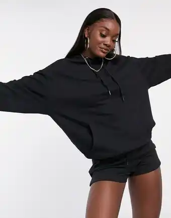 Asos ASOS DESIGN - Sort super-oversized boyfriend-hættetrøje i økologisk bomuld tilbud
