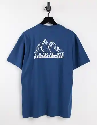 Asos Napapijri - Saretine - Blå T-shirt med print på ryggen tilbud