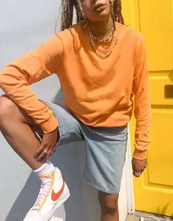 Asos ASOS DESIGN - Orange sweatshirt i økologisk bomuld tilbud
