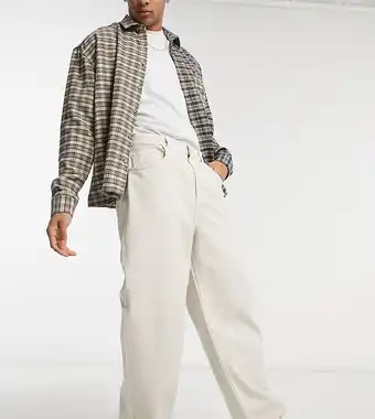 Reclaimed Vintage Inspired - Løstsiddende jeans i ecrufarve i 90&aposer-stil-Hvid