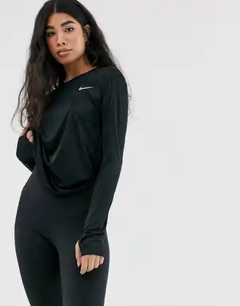 Asos Miler sort top med lange ærmer fra Nike Running tilbud