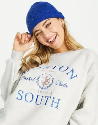 Asos Stradivarius - Boston - Grå oversized sweatshirt tilbud