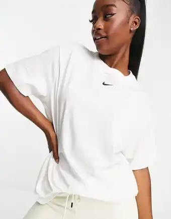 Asos Nike - Oversized T-shirt med lille Swoosh-logo i hvid tilbud
