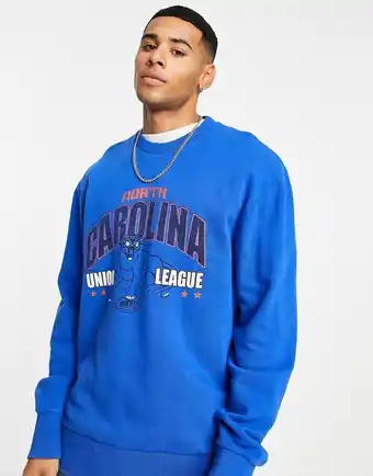 Asos Topman - North Carolina - Blå sweatshirt tilbud