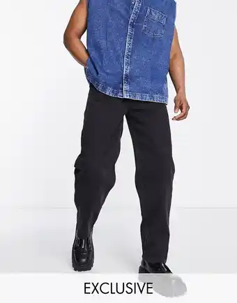 Asos Reclaimed Vintage inspired - Dad-jeans i vasket sort i 90&aposer-stil tilbud