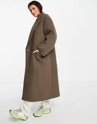 ASOS DESIGN - Brun børstet dad-frakke