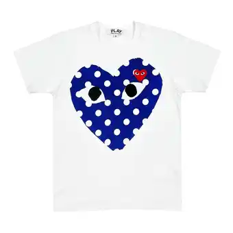 Miinto PLAY hvid t-shirt med blå prikkede hjerte tilbud