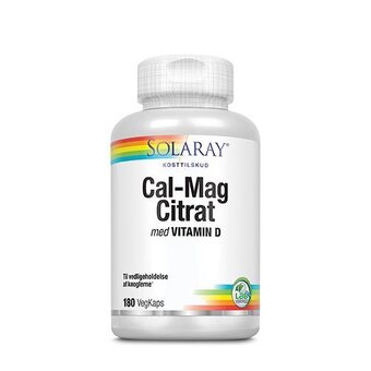 Helsam Solaray Calcium Magnesium Citrat med vitamin D - 180 kap tilbud