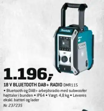 18 V Bluetooth Dab + Radio