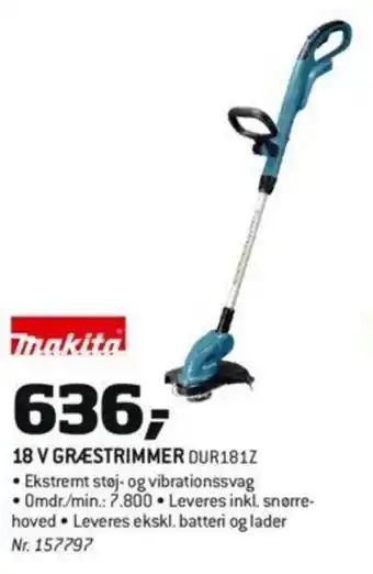 Bygma Makita 18 V Græstrimmer DUR181Z tilbud