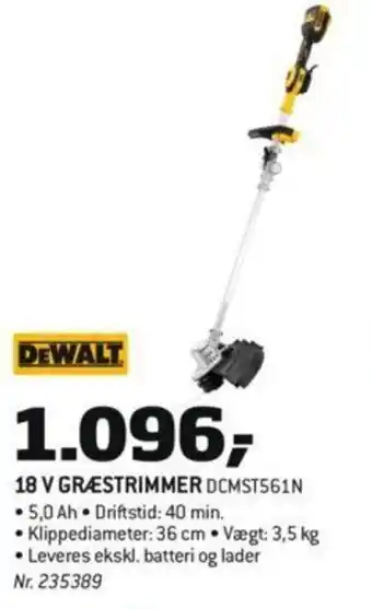 Bygma DeWalt 18 V Græstrimmer DCMST561N tilbud