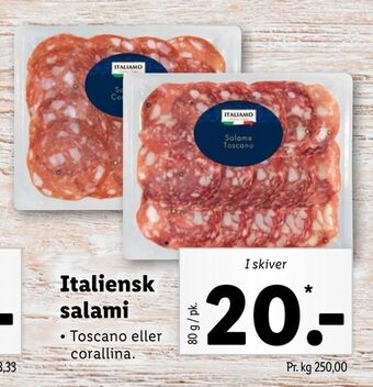 Lidl Italiensk salami tilbud