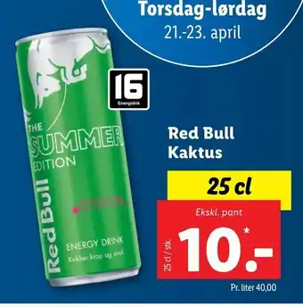 Lidl Red Bull Kaktus tilbud