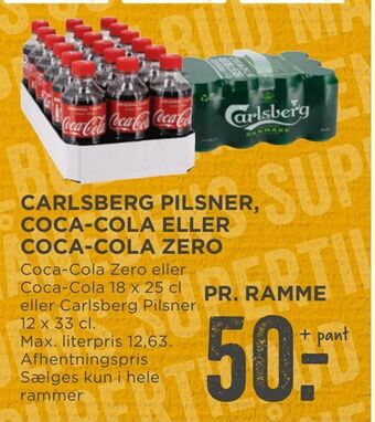 MENY Carlsberg pilsner, coca-cola eller coca-cola zero tilbud