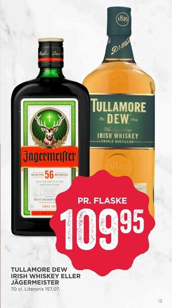 MENY Tullamore dew irish whiskey eller jägermeister tilbud