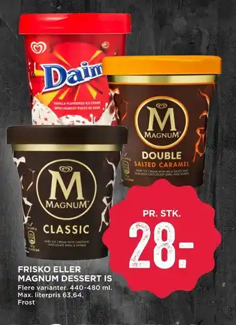 MENY Frisko eller magnum dessert is tilbud