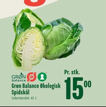 Min Købmand Grøn Balance Økologisk Spidskål tilbud