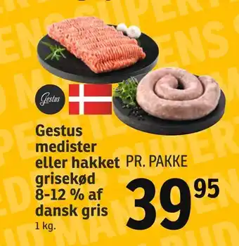 SPAR Gestus medister eller hakket grisekød 8-12 % af dansk gris tilbud