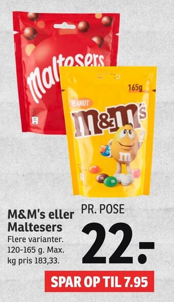 SPAR M&M's eller Maltesers tilbud