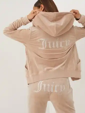 Juicy Couture Robertson Diamante Hoodie Hoodies Warm Taupe