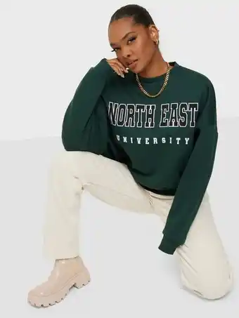 NLY Trend Printed Chunky Sweat Sweatshirts Mørkegrøn
