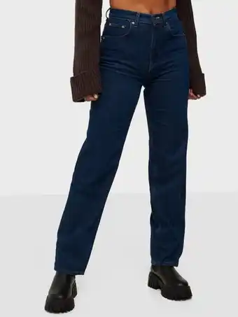 Nelly Gina Tricot 90s High Waist Jeans Straight fit Ocean tilbud
