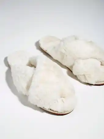 Nelly Duffy Fluffy Slippers Tøfler Offwhite tilbud