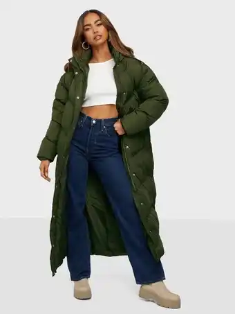 Missguided Chevron Maxi Puffer Dunjakker Khaki