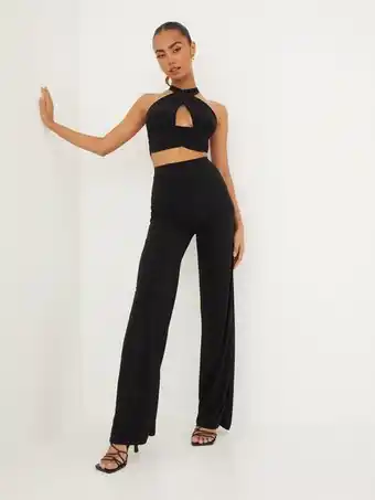 Nelly Parisian Halter Top and Wide Leg Trouser Set Jumpsuits tilbud