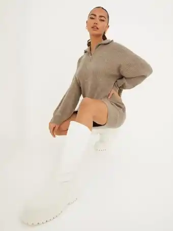 Nelly Vila Vileah Zipper L/S Knit Tunic Langærmede kjoler tilbud