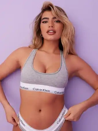 Nelly Calvin Klein Underwear Modern Cotton Bralette Bandeau & soft-bra Grey Melange tilbud