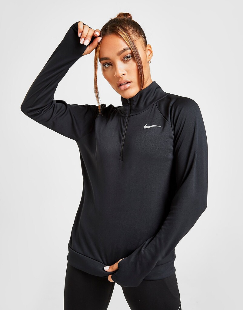 Nike Running Pacer 1/4 Zip Track Top, Sort tilbud hos JD Sports
