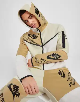 JD Sports Nike Tech Fleece Graphic Full Zip Hoodie, Brun tilbud