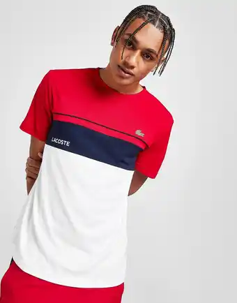 JD Sports Lacoste Colour Block Poly T-Shirt, Hvid tilbud