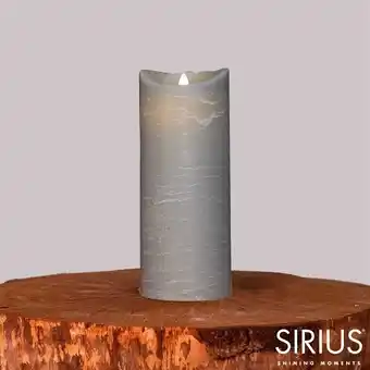 Sirius Sara LED-bloklys Ø 10 x 25 cm , grå og med bevægelig flamme