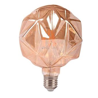 4W Dekorativ globe 95 i vintage kubistisk design - Filament LED pære 360-400 lumen