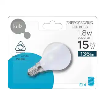 Punkt1 KULZ FG45 E14 / 1.8W LED PÆRE FROST tilbud