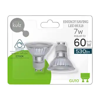 Punkt1 KULZ GU10 / 7W LED-PÆRE 2 STK tilbud