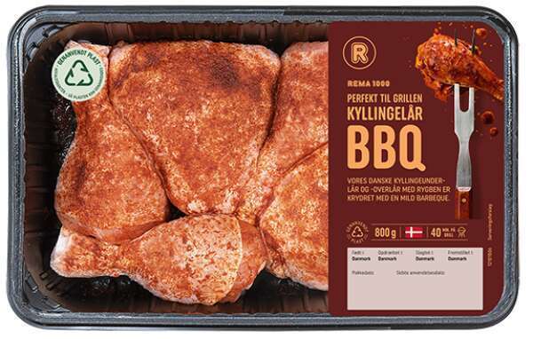 Rema 1000 Kyllingelår m. bbq, 800 g tilbud