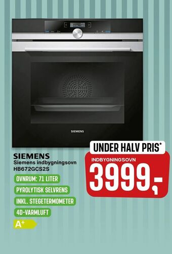 Siemens indbygningsovn HB672GCS2S