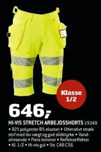 Hi-Vis Stretch Arbejdsshorts 19349