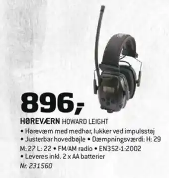 Bygma Høreværn Howard Leight tilbud