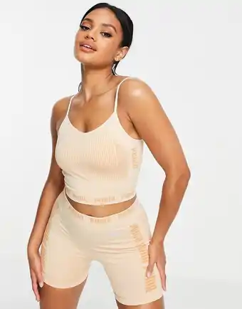 PUMA - Training - Evoknit - Sømløs sports-BH med let support i blød beige-Neutral