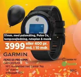 Power Garmin fenix 6X pro 51mm tilbud
