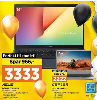 Power Bærbar computer 14" el. 13,3" bærbar pc tilbud