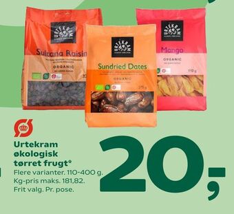 Coop 365 Urtekram økologisk tørret frugt tilbud