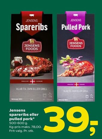 Coop 365 Jensens spareribs eller pulled pork tilbud