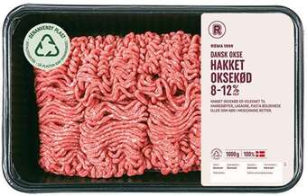 REMA 1000 Hk. oksekød 8-12%, 1000 g tilbud